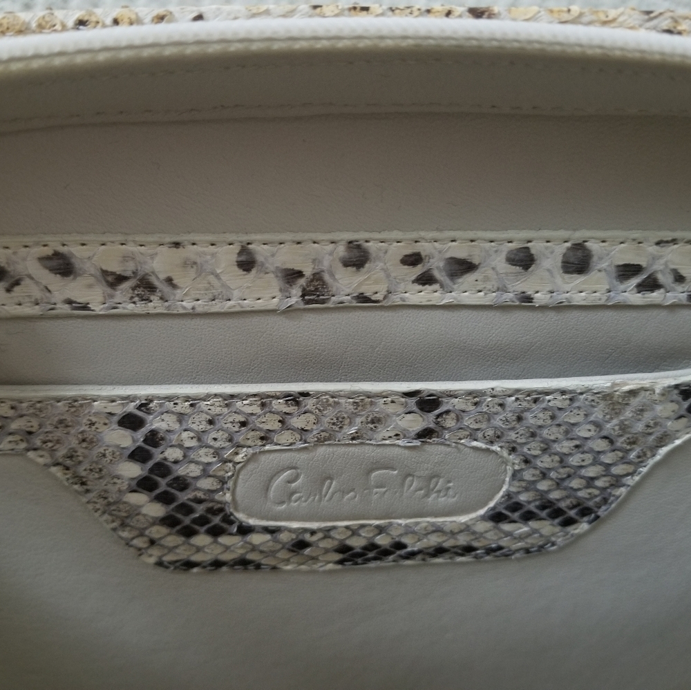 Natural Python Skin Satchel Handbag - image 6
